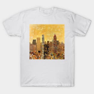 New york city painting Klimt style,cityscape painting with gold colors T-Shirt